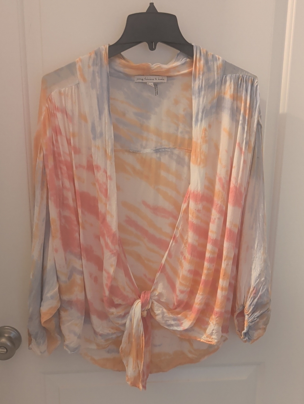 Young Fabulous And Broke Yfb Carmen Tie-dye Top, Oversized, Balloon Sleeve